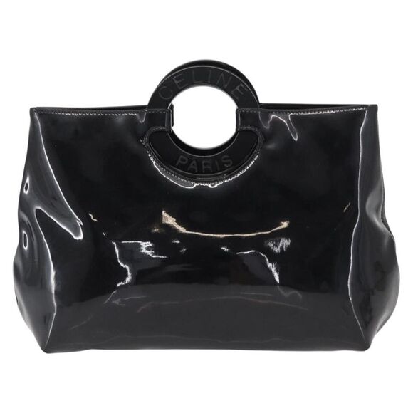 Celine Handbags - Celine Circle Logo Handbag Patent Leather Black Patent_Leather Handbag
